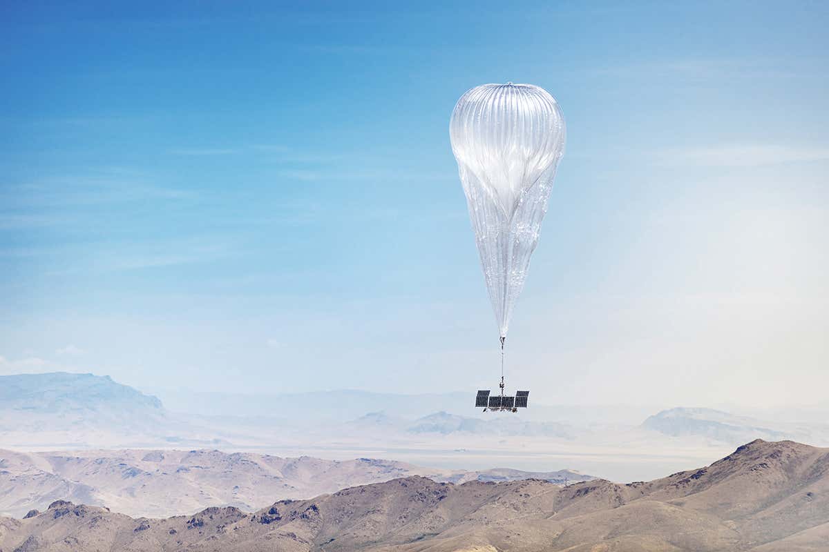 A balloon in the stratosphere above Nevada.